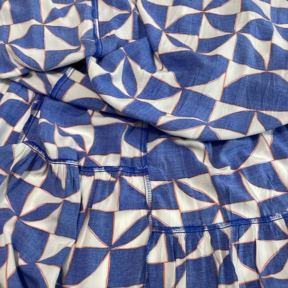 Abel The Label Anthropologie Geometric Maxi Dress Size L Tiered Sundress - Picture 6 of 10